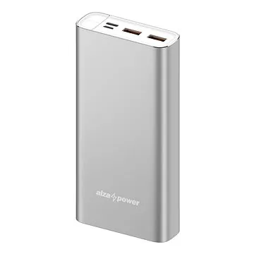 AlzaPower Metal 20000mAh Fast Charge + PD3.0 stříbrná (APW-PBM20CFS)