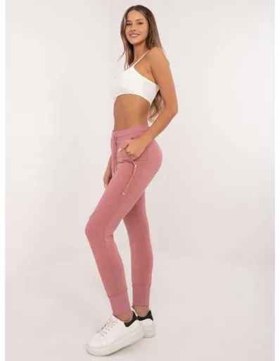 Špinavě růžové tepláky se zavazováním