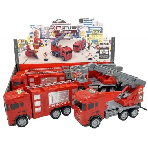 Hasičské auto 2 druhy - s výsuvnou plošinou