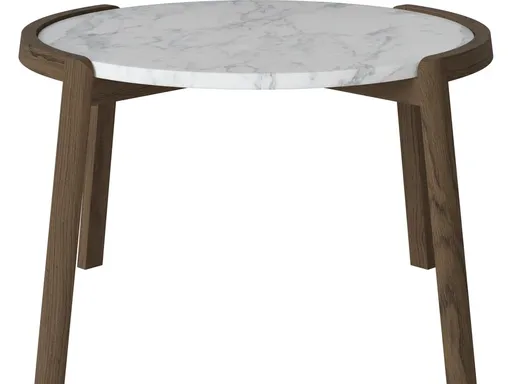 Konferenční stolek Mix Ø65 cm, více variant - Bolia Varianta: Grey/white marble | Dark oiled oak, Solid | v. 42 cm
