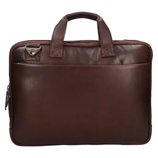 Pánská kožená taška na notebook The Chesterfield Brand Iseo - tmavě hnědá
