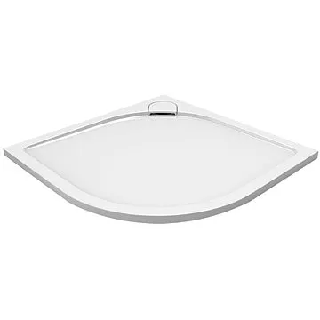 Mereo Čtvrtkruhová sprchová vanička s oblým krytem sif., 90x90x3 cm, vč. sif., bez nožiček, litý mra (CV05CS)