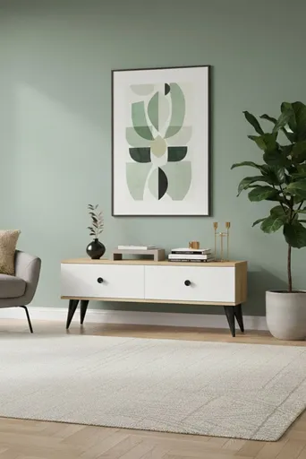 TV stolek Mona 120 - Sapphire Oak, White