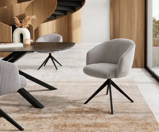 Otočná židle Caja-Flex s područkami křížová podnož široká kov