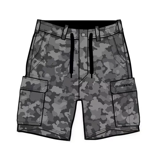Shimano Kraťasy Cargo Shorts Grey Camo,Shimano Kraťasy Cargo Shorts Grey Camo