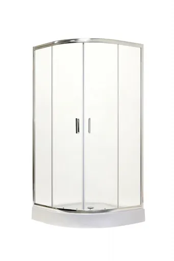 OLSEN SPA Čtvrtkruhový sprchový kout s vaničkou BILBAO Barva rámu Chrom/Leštěný hliník (ALU), Rozměr A 90, Rozměr B 90, Směr zavírání Univerzální Levé / Pravé, Výplň Čiré bezpečnostní sklo 5 mm OLBBIL90CC