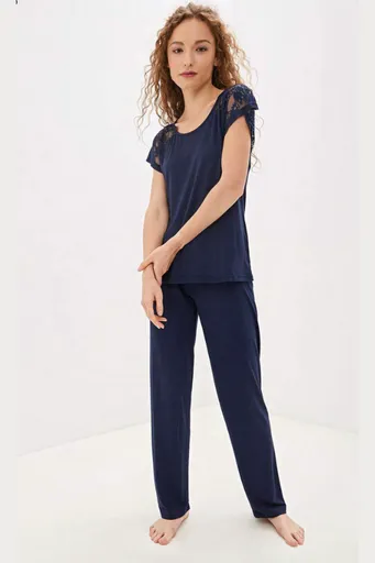 Dámské bambusové pyžamo SUSANA L Tmavě modrá