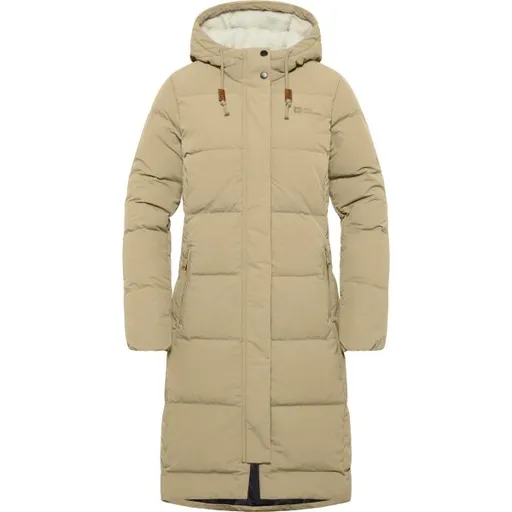 Jack Wolfskin NORDLICHT W Dámský zimní kabát, béžová, velikost
