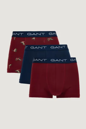 SPODNÍ PRÁDLO GANT DUCK PRINT TRUNK 3-PACK PLUMPED RED