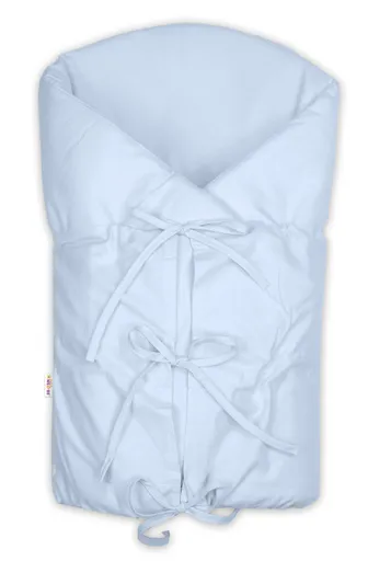 Baby Nellys Klasická retro zavinovačka NATURE šněrovací s výplní - světle modrá