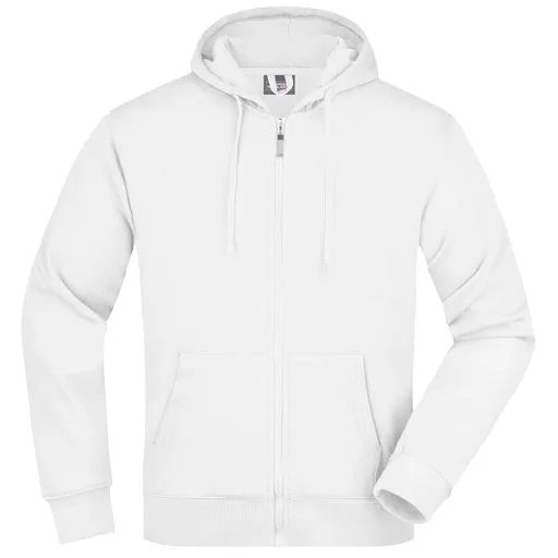 James & Nicholson (Daiber) Pánská mikina na zip s kapucí JN042 - Bílá | L