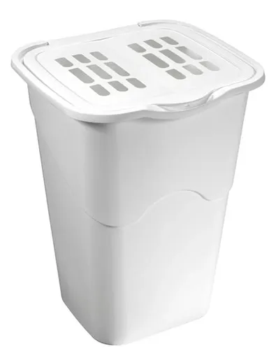 Plastový koš na špinavé prádlo HEIDRUN 50l Varianta: BÍLÁ