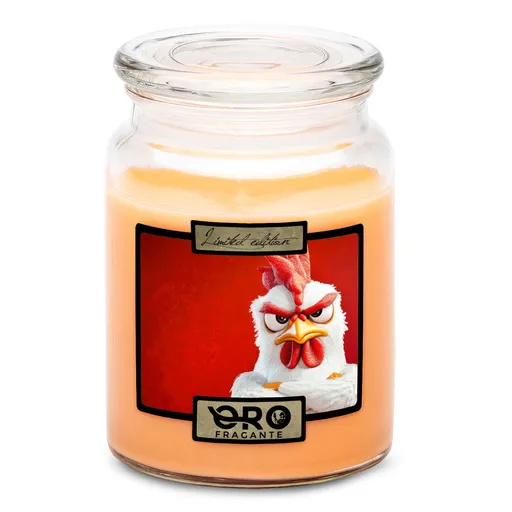 Svíčka Naštvaná slepice (Vůně svíčky: Tropické ovoce)
