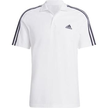 adidas ESSENTIALS PIQUÉ EMBROIDERED SMALL LOGO 3-STRIPES POLO SHIRT Pánské polo triko, bílá, velikost