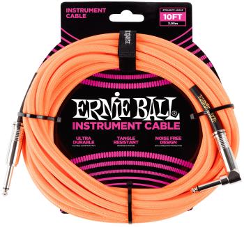 Ernie Ball 10' Braided Cable Neon Orange