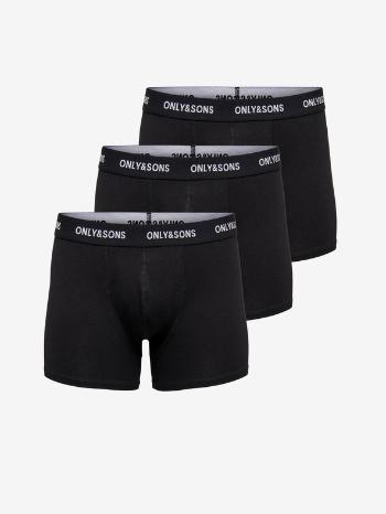 ONLY & SONS Fitz Boxerky 3 ks Černá