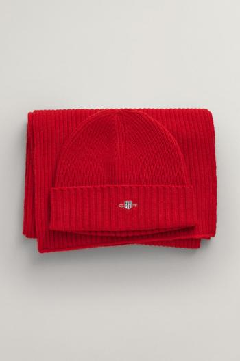 SET ČEPICE A ŠÁLA GANT SHIELD BEANIE & SCARF GIFT SET BRIGHT RED