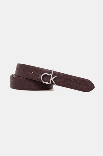 Kožený pásek Calvin Klein dámský, vínová barva, K60K613073