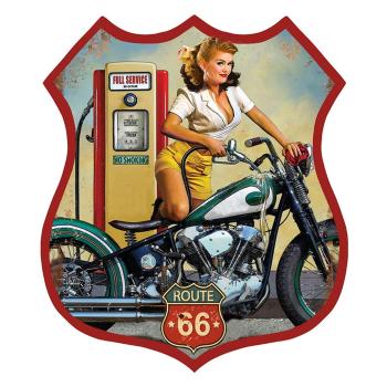 Nástěnná kovová cedule Route 66 - Full Service - 30*1*35 cm 6Y5005