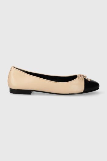 Kožené baleríny Tory Burch Cap-Toe Ballet béžová barva, 154512.650