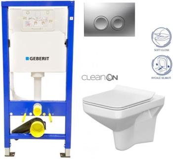 Geberit Duofix tlačítko DELTA21 matné WC CERSANIT COMO CLEANON + SEDÁTKO 458.103.00.1 21MA CO1