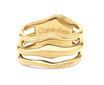 Calvin Klein Módní dámský prsten z pozlacené oceli CK Wavy 35000723 58 mm