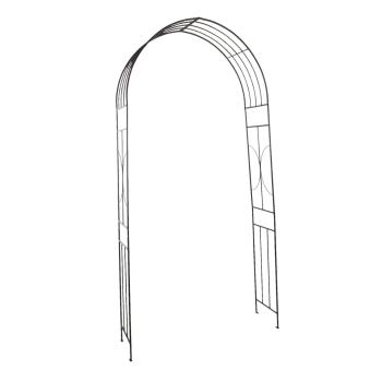 Hnědý zahradní kovový oblouk na květiny - 123*40*243 cm 5Y0850