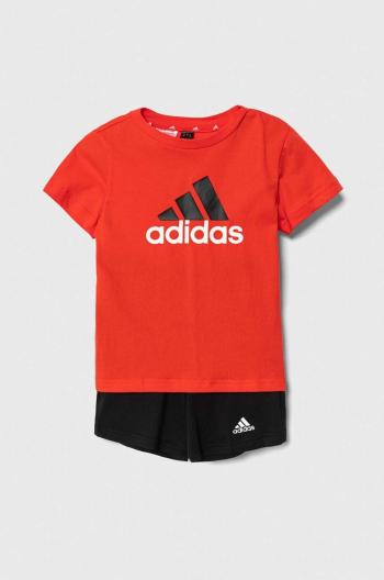 Dětská bavlněná souprava adidas oranžová barva