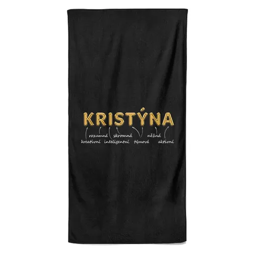 Osuška Ženská jména – GOLD (Jméno: Kristýna, Velikost osušky: 70x140cm)