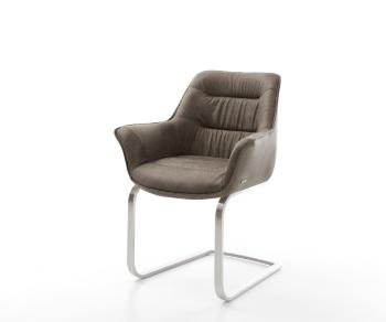 Jídelní židle Kaira-Flex taupe vintage konzolová podnož plochá