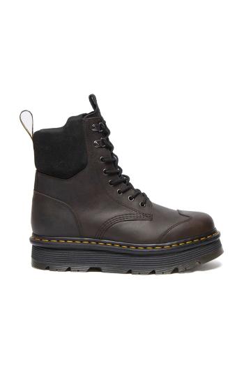 Kožené workery Dr. Martens Zebzag 8 Tie hnědá barva, na platformě, lehce zateplené, DM32116733