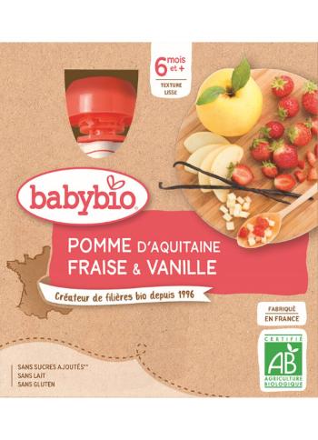 4x BABYBIO Kapsička jablko jahoda vanilka 90 g