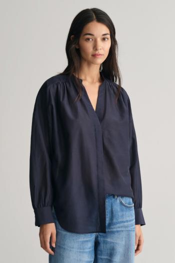 HALENKA GANT REL COT SILK BLOUSE EVENING BLUE