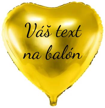 PartyDeco Fóliový balón s textem - Zlaté srdce 61 cm