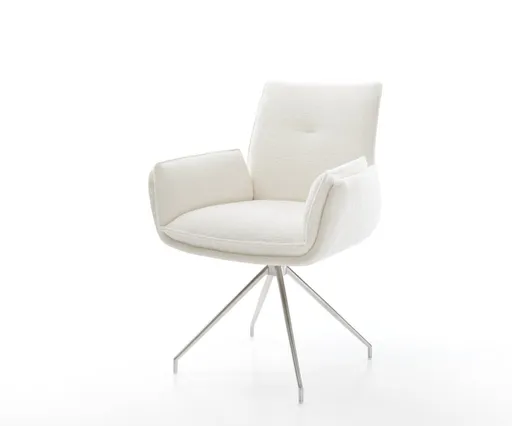 Jídelní židle Nela-Flex bouclé měkký béžová křížová podnož