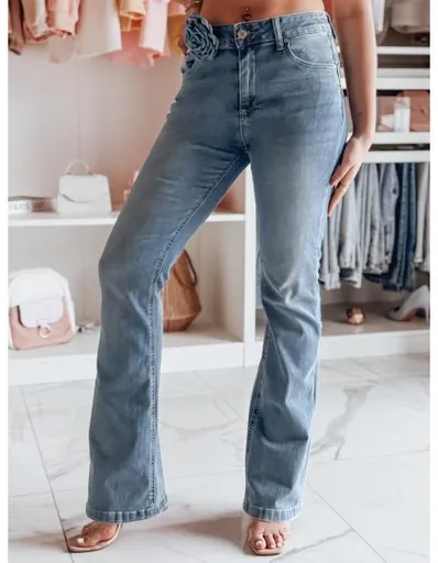 Dámské džíny do zvonu FLOWERSSE modré