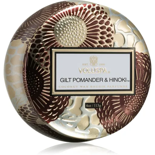 VOLUSPA Japonica Holiday Gilt Pomander & Hinoki vonná svíčka v plechovce 113 g