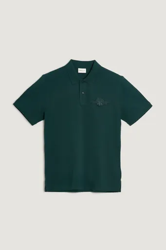 POLOKOŠILE GANT REG TONAL SHIELD SS POLO TARTAN GREEN