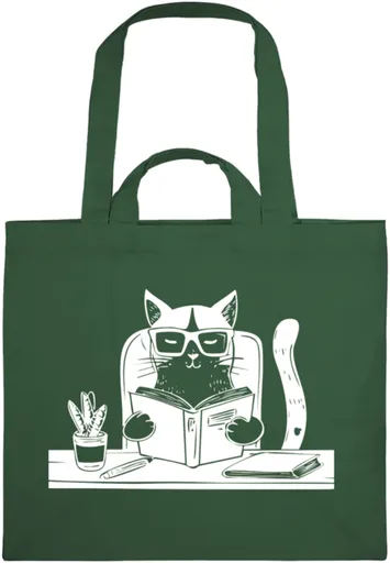 Látková taška – Kočka intelektuál