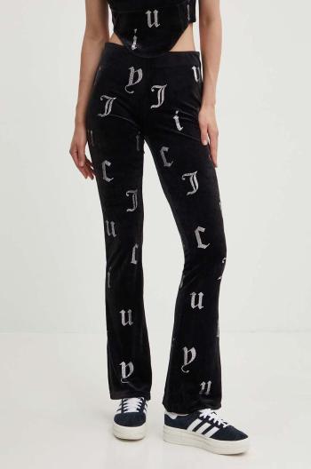 Velurové teplákové kalhoty Juicy Couture BRIAH AO DIAMANTE TROUSERS černá barva, JCMBJ224253