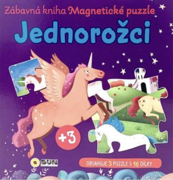 Zábavná magnetická kniha Jednorožci - čti a skládej