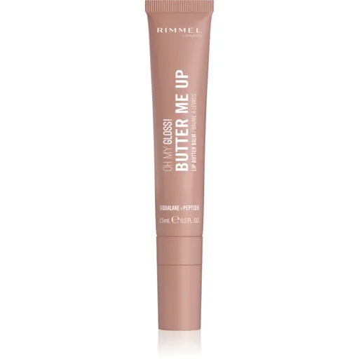 Rimmel Oh My Gloss! Butter Me Up hydratační balzám na rty odstín 001 Latte Delight 15 ml