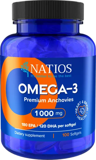 Natios Omega-3 Premium Anchovies 1000 mg 100 softgel kapslí