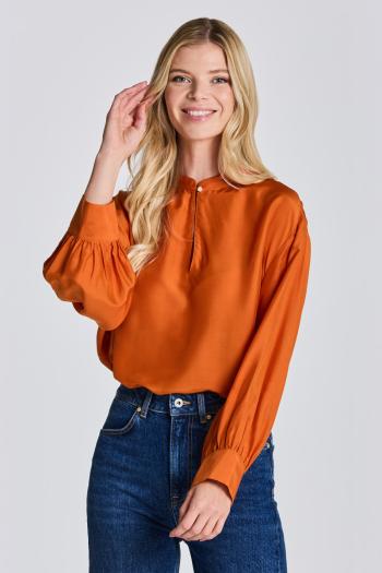 KOŠILE GANT D2. LYOCELL SILK POP OVER BLOUSE GOLDEN ORANGE