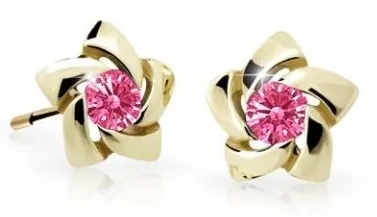 Cutie Jewellery Zlaté dětské náušnice C2201-30-X-1 fuchsiová