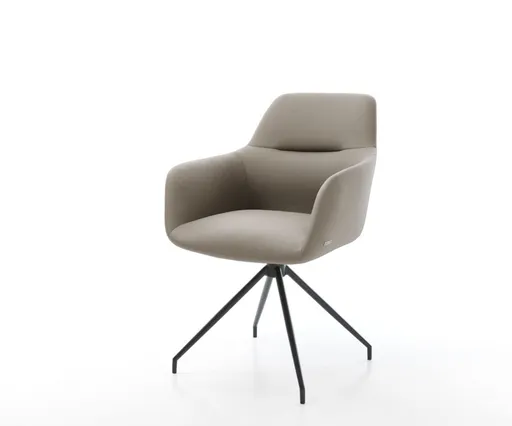 Jídelní židle Pejo-Flex pravá kůže béžová křížová podnož zúžená