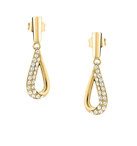 Morellato Pozlacené visací náušnice Kapka s krystaly Design SAYP29