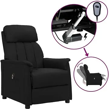 Elektrické polohovací křeslo černé umělá kůže, 3098492 (3098492)