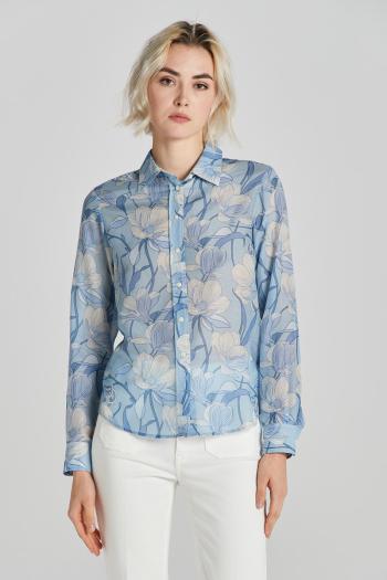 KOŠILE GANT REG MAGNOLIA PRINT COT SILK SHIRT DOVE BLUE