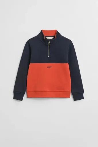 MIKINA GANT BLOCKED HALF ZIP SWEATSHIRT EVENING BLUE